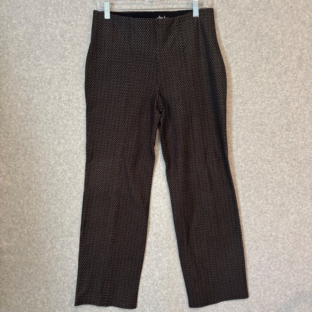 Slim Factor by Investments Women's Medium Short Black Dress Pants Stretch Slacks